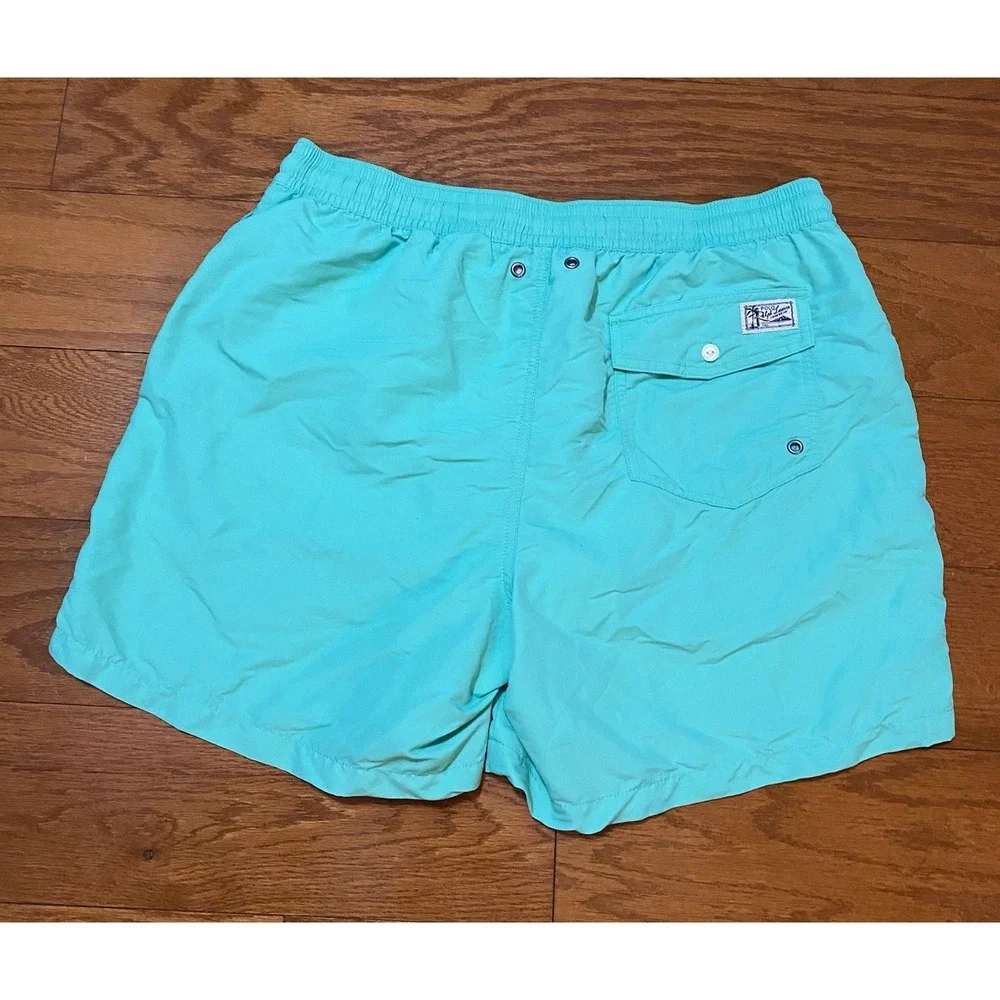 Polo Ralph Lauren Men's XL Mint Green Swim Trunks Mesh‎ Lined Shorts Excellent
